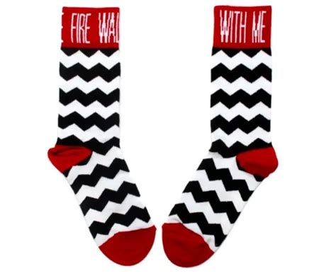 twin peaks ‘black lodge pattern fire walk with me socks david