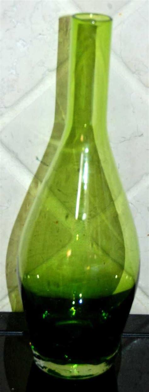 Green Glass Bottle Bud Vase Vases