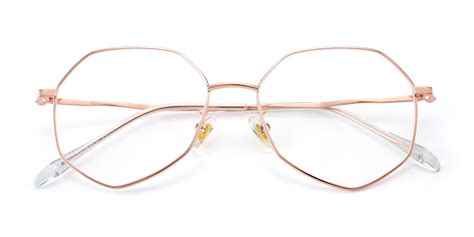 rose gold hipster aviator geometric eyeglasses 9897
