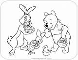 Easter Coloring Pooh Pages Disneyclips Disney Piglet Rabbit Printable sketch template