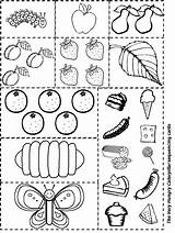 Caterpillar Hungry Very Sequencing Attività Bacheca Scegli Una Coloring Pages Carle Eric sketch template