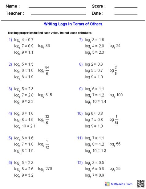 logarithmic equations worksheet  answers ivuyteq