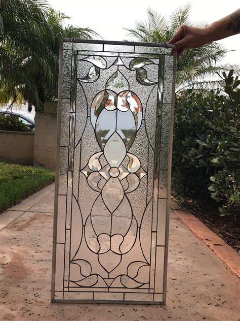 stunning  novato  clear beveled  textured leaded stained