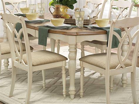 homelegance   azalea antique white wood dining table set pc