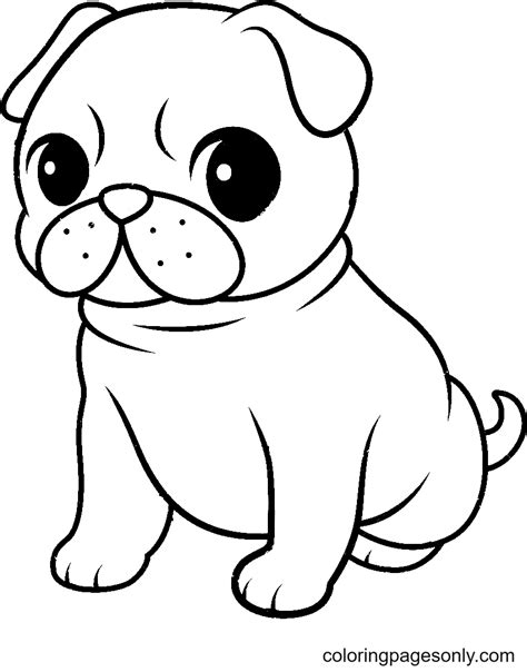 printable pug dog coloring page  printable coloring pages
