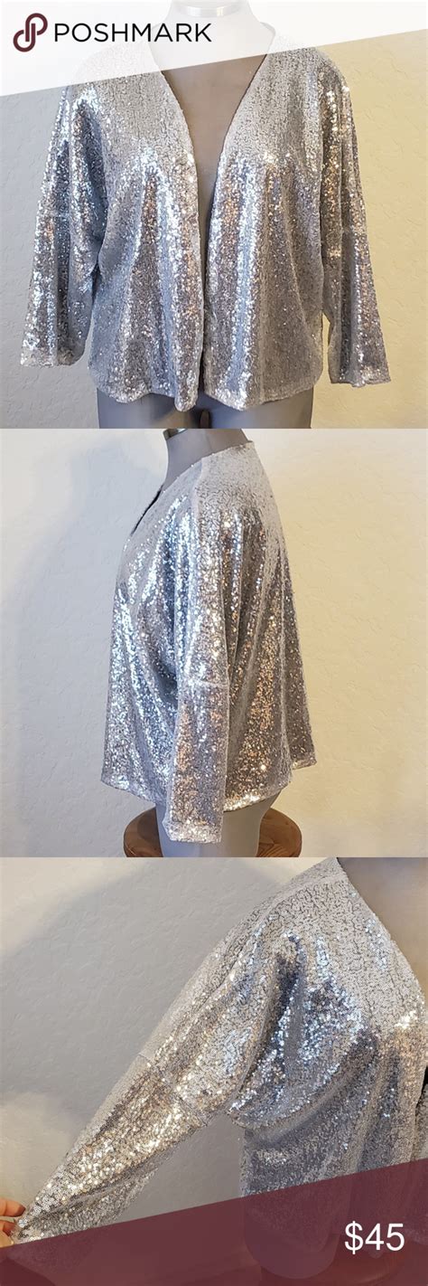 sparkle silver sequin jacket   sequin jacket sequins