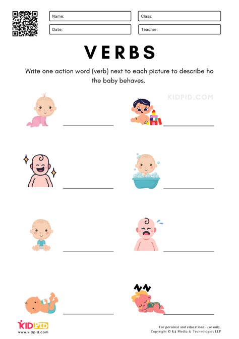 grammar verbs worksheets  kids kidpid