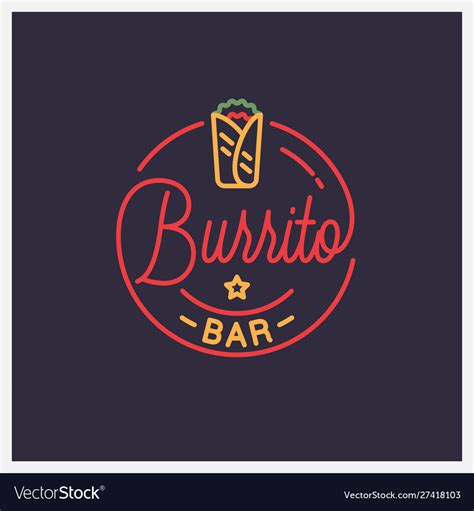 burrito bar logo  linear mexican royalty  vector