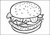 Hamburger Cheeseburger Coloring Burger Pages Sheet Template Sheets Book sketch template