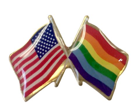 pride lapel pin double waving flag w usa gay pride