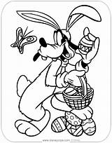 Easter Coloring Disney Pages Goofy Bunny Disneyclips Printable sketch template