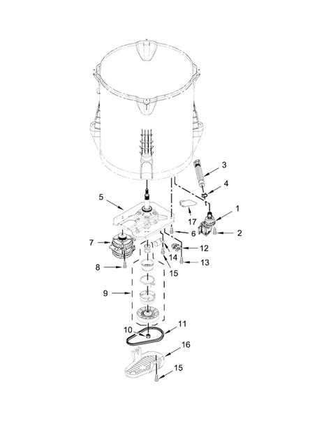 whirlpool washer parts replacement diagram