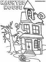 Haunted House Coloring Pages Colorings sketch template