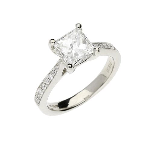 Platinum Princess Cut Diamond Engagement Ring 1 54ct Miltons Diamonds