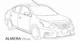 Almera Nissan sketch template