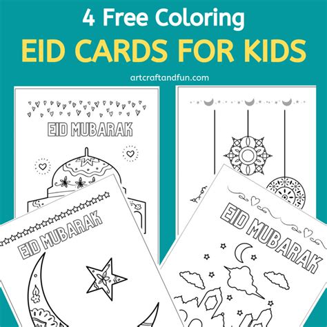 printable coloring eid cards  kids