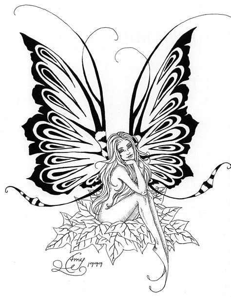 printable butterfly  printable fairy coloring pages