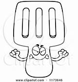 Spatula Mascot Mad Clipart Cartoon Thoman Cory Outlined Coloring Vector 2021 sketch template