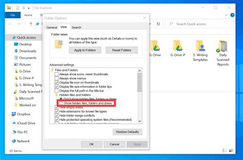 how to view hidden files windows 10 3 methods