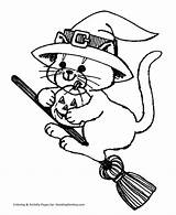 Halloween Coloring Witch Pages Broom Witches Cat Drawing Honkingdonkey Print Popular Getdrawings Costumes sketch template