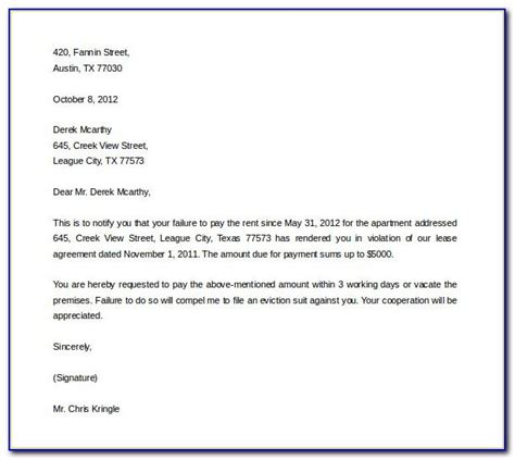sample letter  landlord  stop eviction