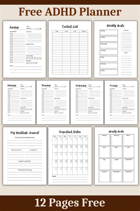 sharing     adhd planner template