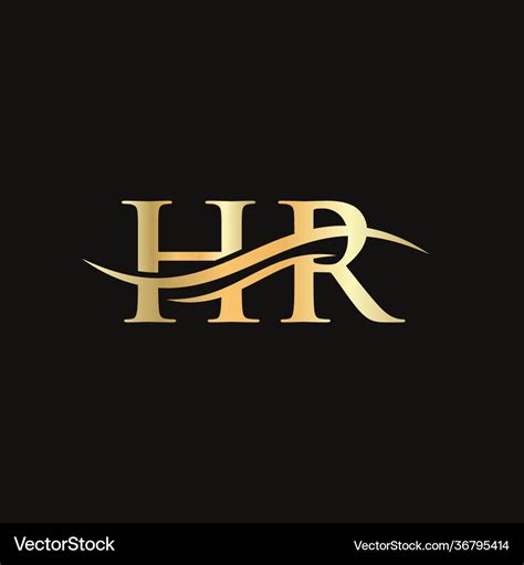 hr logo design initial letter logo design vector image