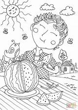 August Coloring Pages Printable Boy Peter Summer Creative Birijus Nature sketch template