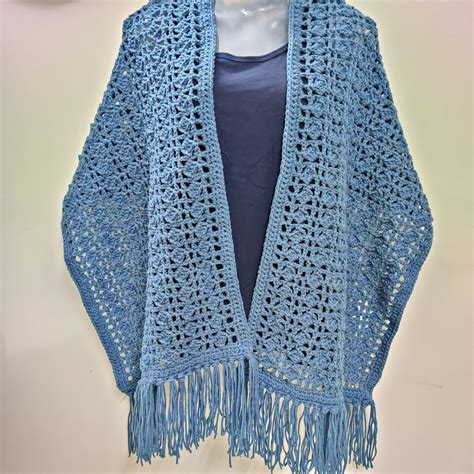 easy crochet pocket shawl pattern  beginner womens wrap  etsy