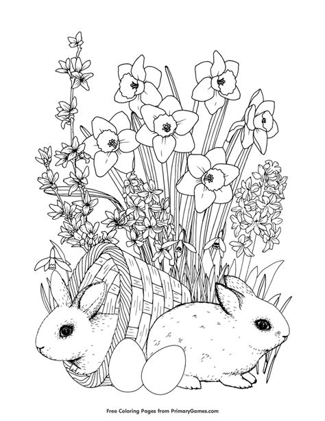 easter flowers coloring pages