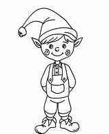 Elf Coloring Pages Kids Christmas Printable sketch template