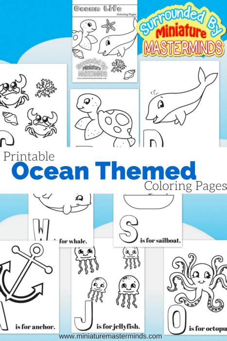 printable ocean themed coloring pages ocean theme preschool