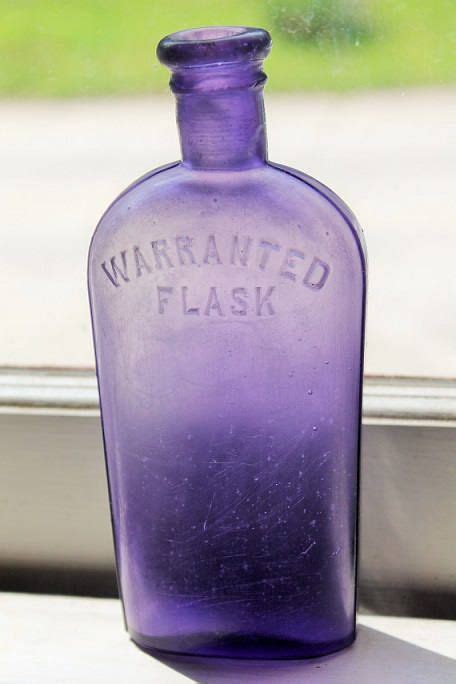 Antique Purple Warranted Flask Bottle Purple Glass Bottle Whiskey