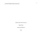 business improvement proposal paper completedoc  business