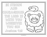 Bible Printable Toddlers Lessons Courageous Worksheet Strong Coloring Church Source sketch template