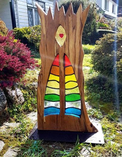 Stained Glass And Wood Sculpture In 2020 Wood Sculpture Sculpture
