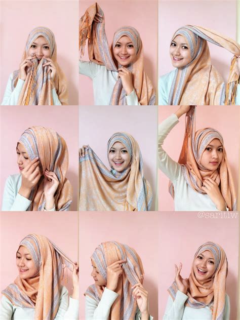 mudah  praktis memakai hijab pashmina terbaru tutorial