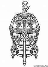 Coloring Faberge Egg Eggs Pages Russian Library Clipart sketch template
