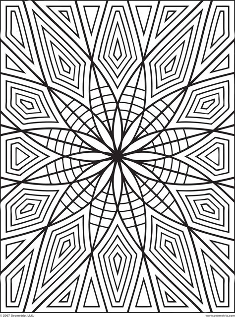 geometric coloring pages  adults  printable geometric