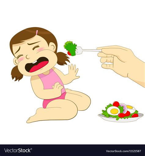 girl dont eat royalty free vector image vectorstock