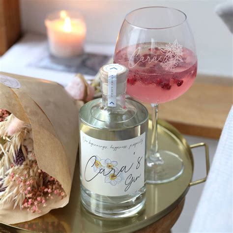 Personalised Birth Flower Cocktail Glass By Lisa Angel