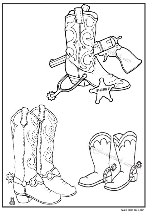 cowgirl boots coloring pages  getdrawings