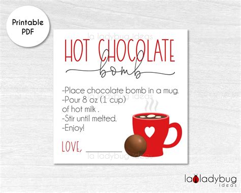 chocolate bomb instructions printable