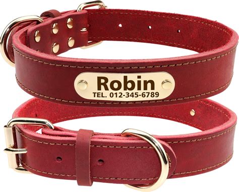 tagme personalised leather dog collars thick genuine leather laser