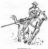 Coloring Cowboy Lasso Clipart Retro Roping Clip Royalty Horse Vector Roper Using Andy Nortnik Catch Pages Getcolorings Cow Riding Right sketch template