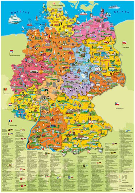 wandkarte deutschland mit einzelnen bundeslaendern kinderpostershop