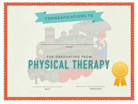 physical therapy kids graduation certificate pt  instant etsy