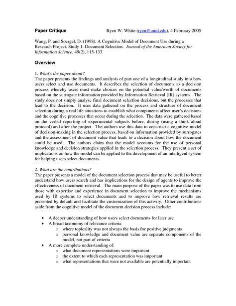 examples  nursing research critique paper research paper essay