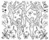 Coloring Fairies Disney Pages Kids Printable Fairy Tinkerbell Print Adult Coloriage Friends sketch template