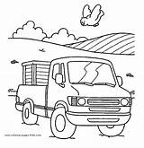 Coloring Pages Truck Transportation Color Printable Trucks Kids Cars Transport Sheets Found Car sketch template